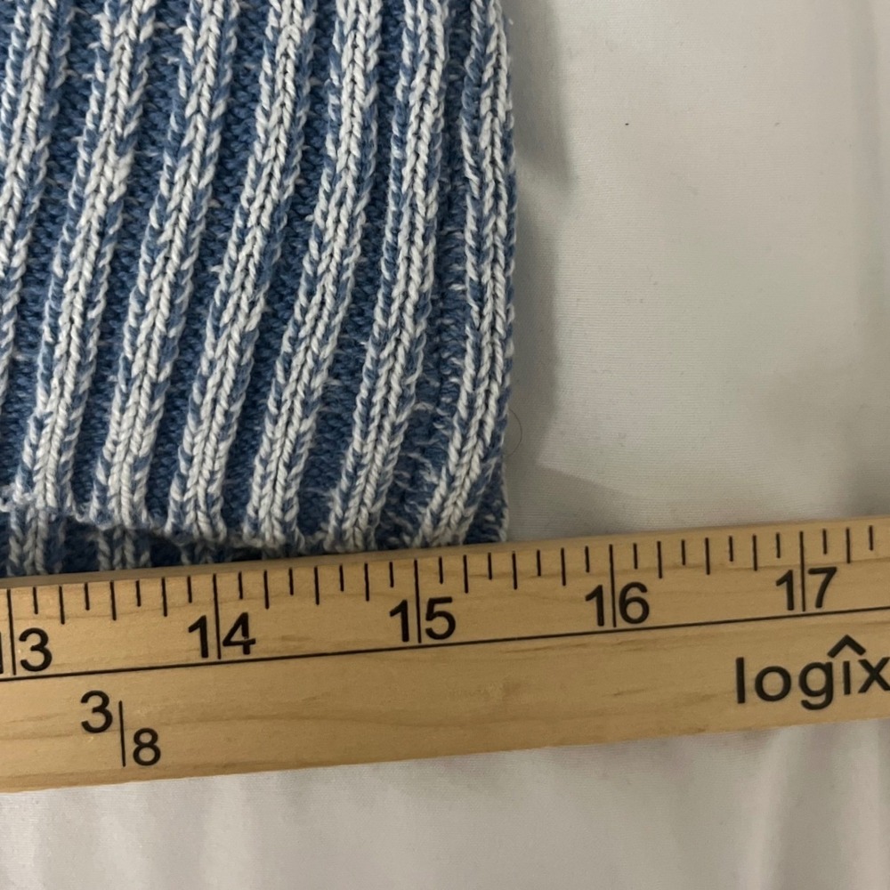 Urban Outfitters Y2K Blue White Ribbed Knit Sleeveless Bodycon Midi‎ Dress Large - Picture 14 of 15